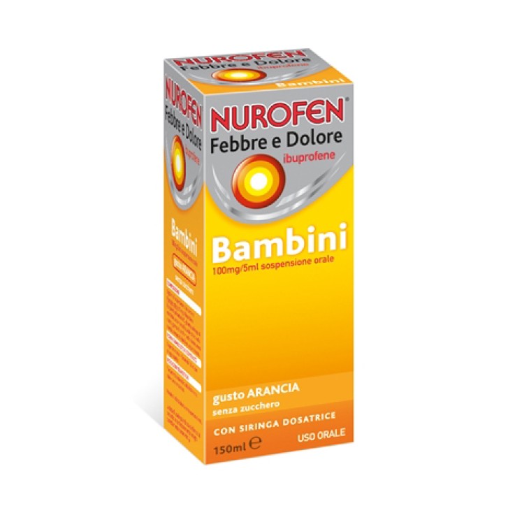 Nurofen Febbre e Dolore Bambini Ibuprofene Sospensione Orale Arancia 150 ml