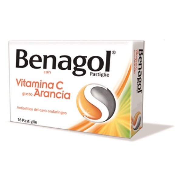Benagol Pastiglie Vitamina C Gusto Arancia Antisettico Cavo Orale 16 Pastiglie