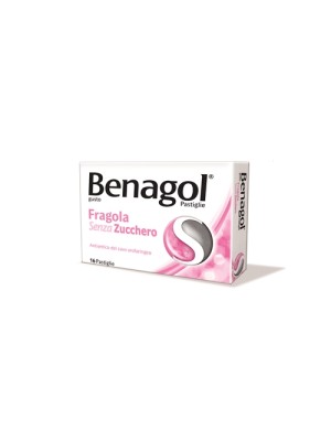 Benagol Pastiglie Fragola Senza Zucchero Antisettico Cavo Orale 16 Pastiglie