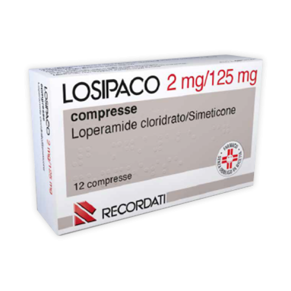 Losipaco 2 mg + 125 grammi Antidiarrea 12 Compresse
