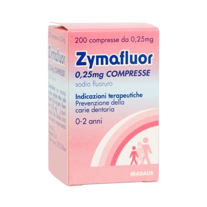 Zymafluor 0,25 mg Sodio Fluoruro Prevenzione Carie 200 Compresse