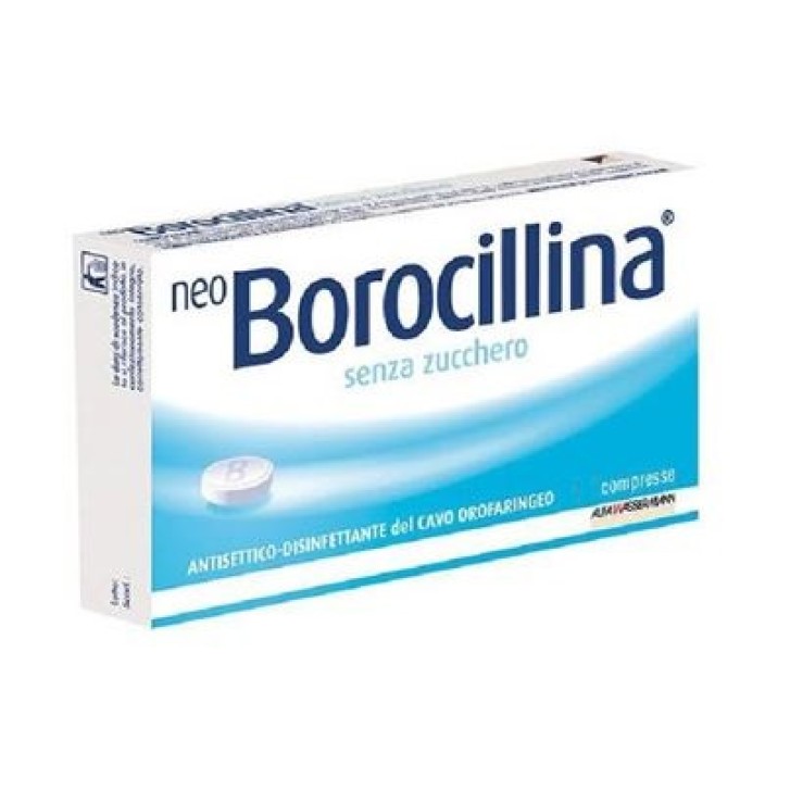 NeoBorocillina Senza Zucchero 1,2 mg + 20 mg Antisettico 16 Pastiglie