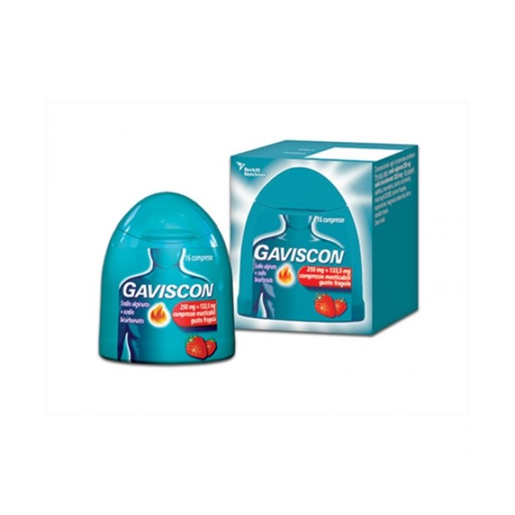 Gaviscon Aroma Fragola 250 mg + 133,5 mg 16 Compresse Masticabili