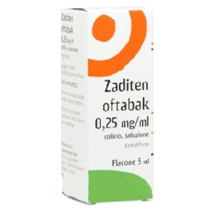 Zaditen Oftabak 0,25 mg / ml Ketotifene Collirio Flacone 5 ml