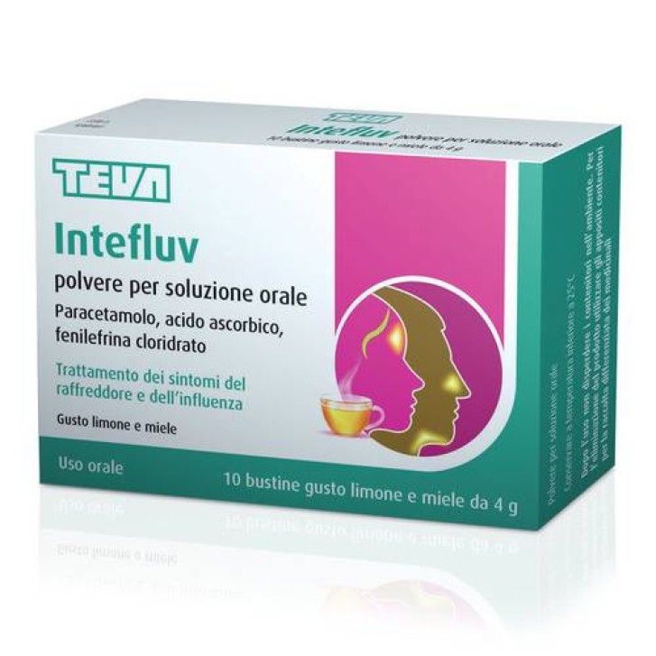 Intefluv 4 mg Polvere per Soluzione Orale 10 Bustine Gusto Limone e Miele