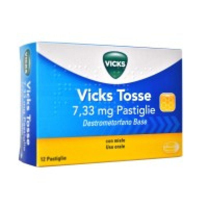 Vicks Tosse 7,33 mg Destrometorfano Miele 12 Pastiglie
