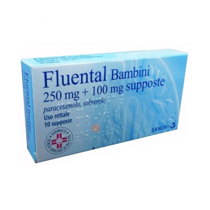 Fluental Bambini 250 mg + 100 mg Paracetamolo 10 Supposte