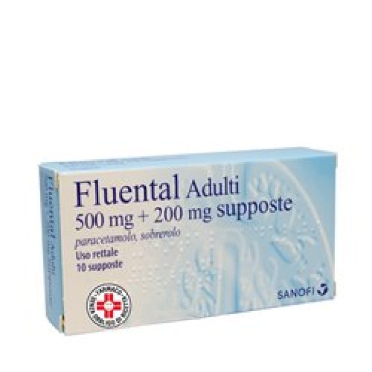 Fluental Adulti 500 mg + 200 mg Paracetamolo 10 Supposte