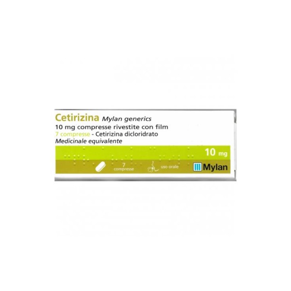 Cetirizina Mylan 10 mg Antistaminico 7 Compresse