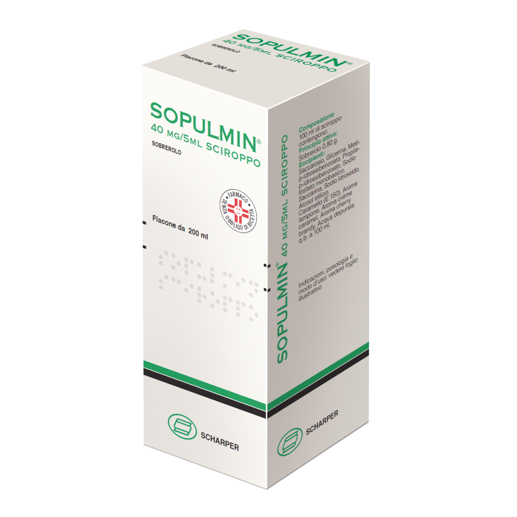 Sopulmin Sciroppo 40 mg/ 5 ml Sobrerolo Mucolitico 200 ml