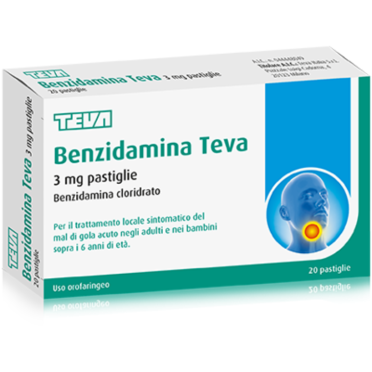 Teva Benzidamina 3 mg Mal di Gola 20 Pastiglie