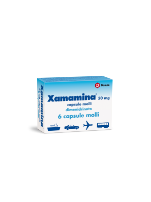 Xamamina 50 mg Dimenidrinato Antinausea 6 Capsule Molli