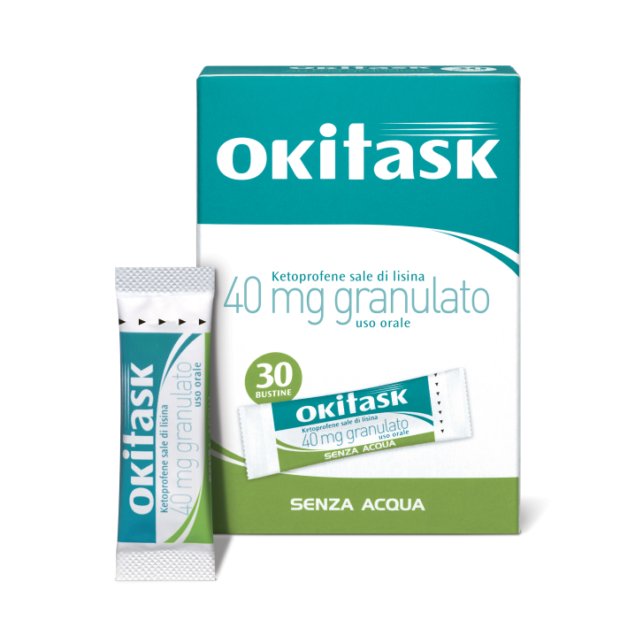 Okitask 40 mg Ketoprofene Sale di Lisina Soluzione Orale Granulato 30 Bustine