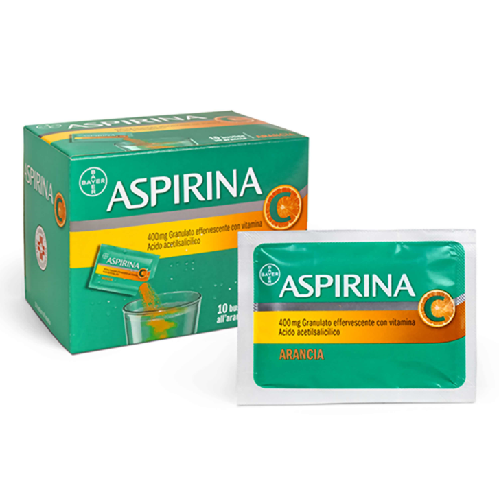 Aspirina C 400 mg Acido Acetilsalicilico 10 Bustine Arancia