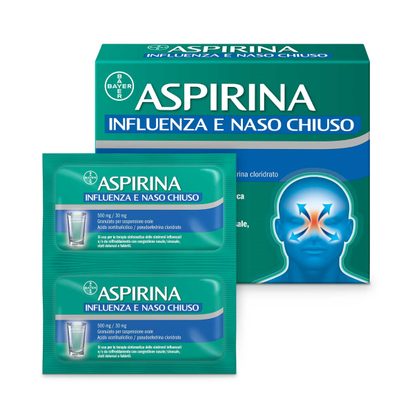 Aspirina Influenza e Naso Chiuso Granulato 10 Bustine