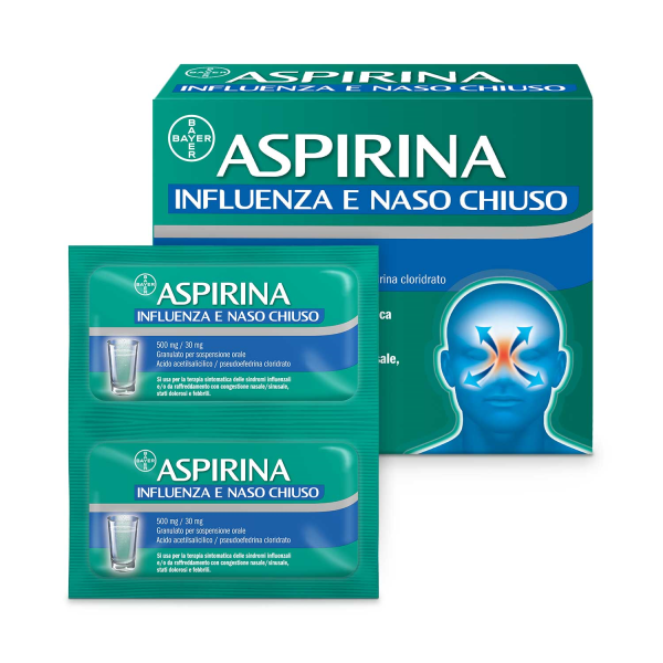 Aspirina Influenza e Naso Chiuso Granulato 20 Bustine
