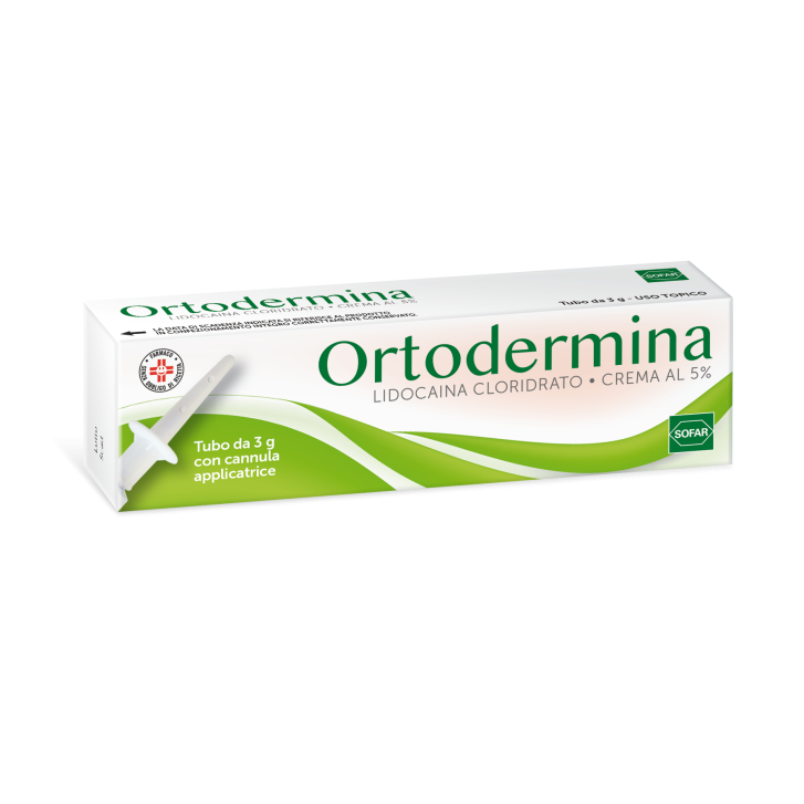 Ortodermina Crema 5% Lidocaina Anestetico Tubo + Cannula 3 grammi