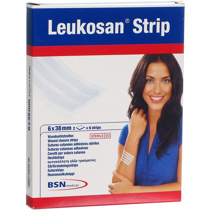 Leukosan Strip Cerotto per Sutura 6x38 mm 2 Buste da 6 Pezzi