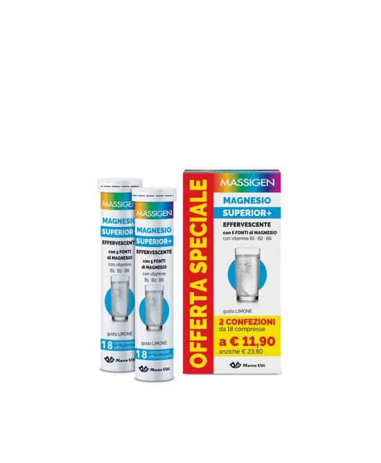 Massigen Viti Magnesio Superior 18 + 18 Compresse Effervescenti - Integratore Alimentare