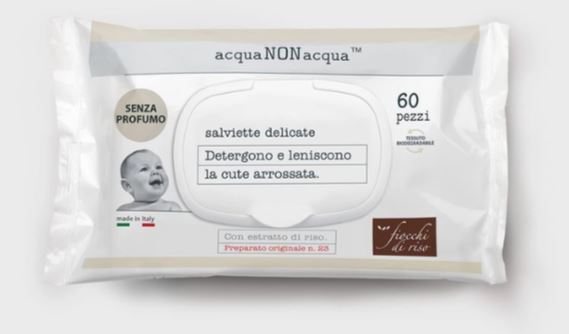 Fiocchi di Riso Acqua non Acqua Senza Profumo 60 Salviette