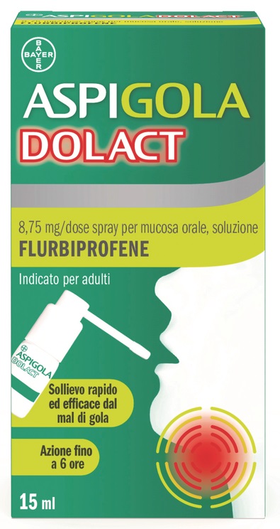 AspiGola Dolact Spray Fluibuprofene Mal di Gola 15 ml