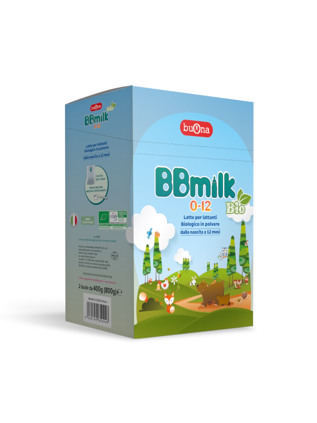 BB Milk 0-12 Mesi Bio Latte in Polvere 800 grammi
