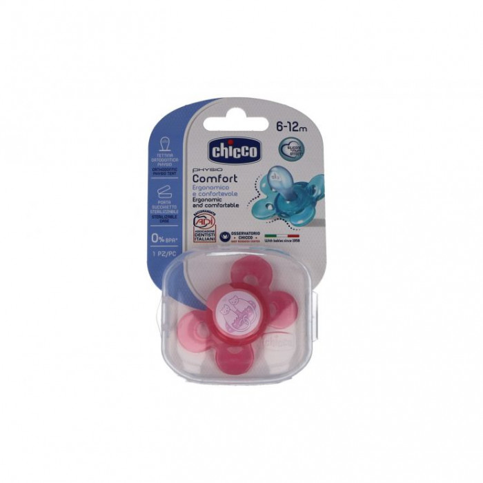 Chicco Phisyo Comfort Succhietto Rosa in Silicone 6 - 12 mesi