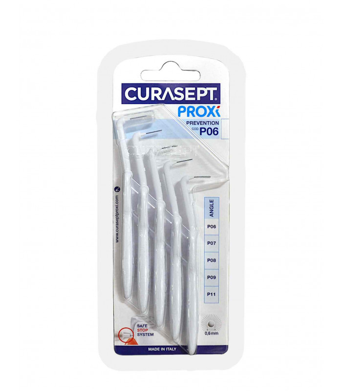 Curasept Proxi Prevention Scovolino con Testina Angolata 0,6 mm Bianco 5 Pezzi