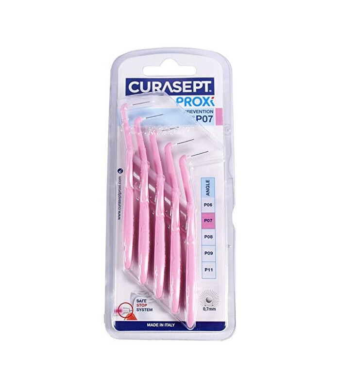 Curasept Proxi Prevention Scovolino con Testina Angolata 0,7 mm Rosa 5 Pezzi