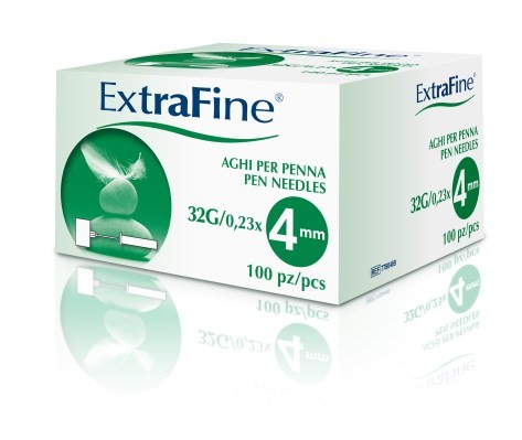Extrafine 100 Aghi per Penna da Insulina G32 4 mm