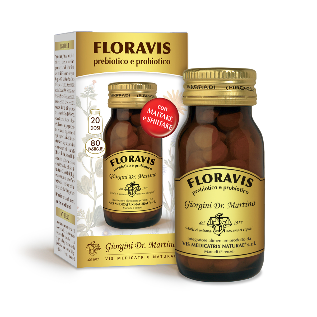 Floravis Dr. Giorgini 80 Pastiglie - Integratore Probiotici e Prebiotici