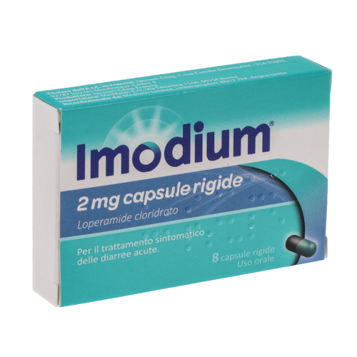 Imodium 2 mg Loperamide Antidiarroico GMM 8 Capsule