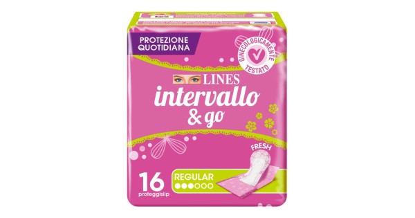 Lines Intervallo e Go Fresh ProteggiSlip Regular 16 pezzi