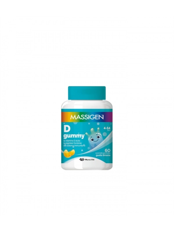Massigen D Gummy Limone 60 caramelle gommose - Integratore Vitamina D Bambini