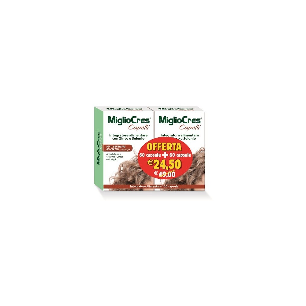 Migliocres Promo 60 + 60 Capsule - Integratore Capelli e Unghie