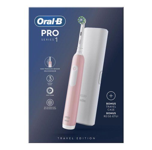 Oral-B Pro 1 Rosa Spazzolino Elettrico con Custodia da Viaggio