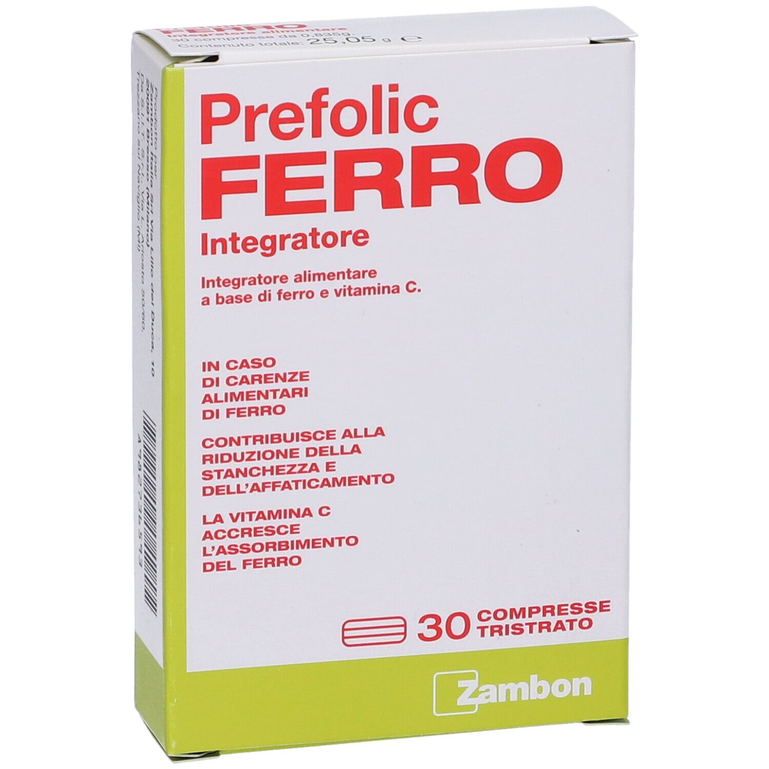 Prefolic Ferro 30 Compresse - Integratore Ferro e Vitamina C
