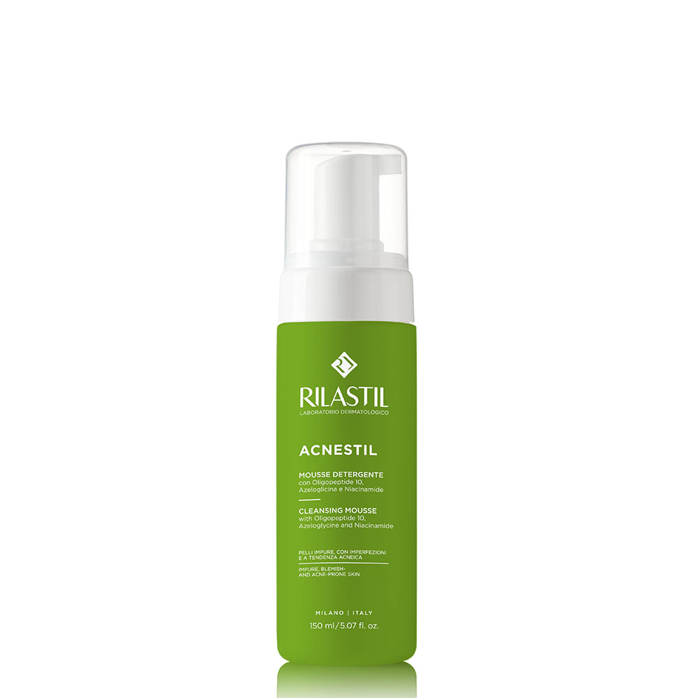 Rilastil Acnestil Mousse Detergente, Formula Delicata, Pelli Con Tendenza Acneica, Confezione Da 150Ml