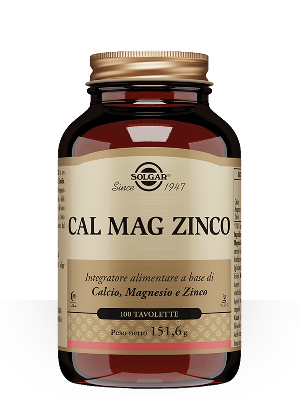 Solgar Cal Mag Zinco 100 tavolette - Integratore Calcio Magnesio e Zinco