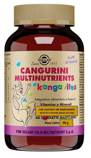 Solgar Cangurini Multrinutrients Frutti di bosco 60 tavolette - Integratore di Vitamine e Minerali