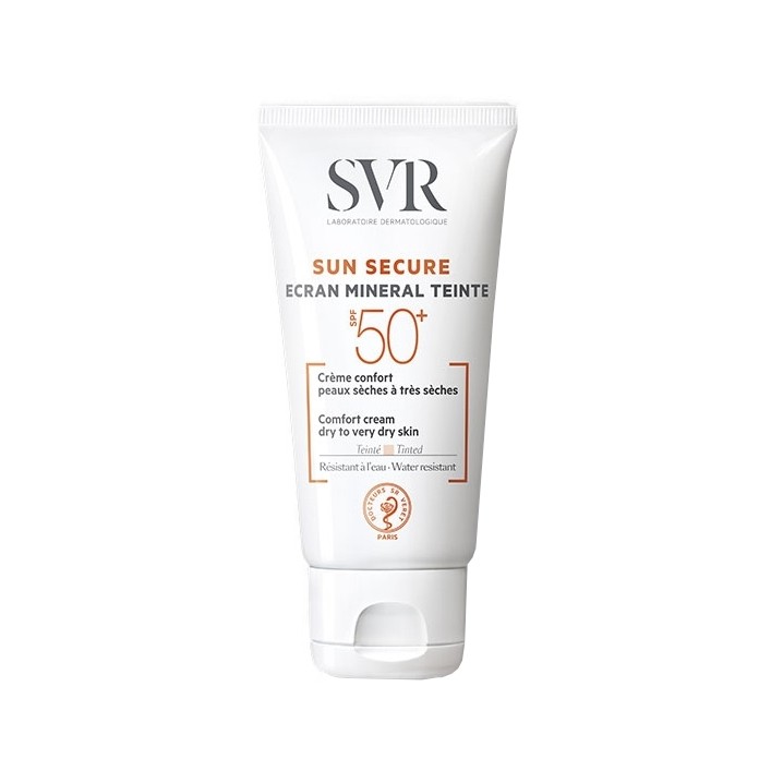 SVR Sun Secure Ecran Mineral Teint Solare Crema Viso SPF 50+ Pelle Secca 50 ml