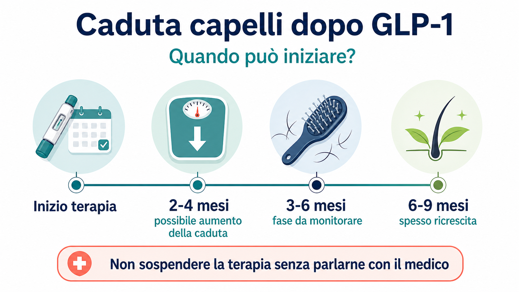 Timeline della caduta dei capelli dopo assunzione di GLP-1 come Mounjaro, Ozempic e Wegovy