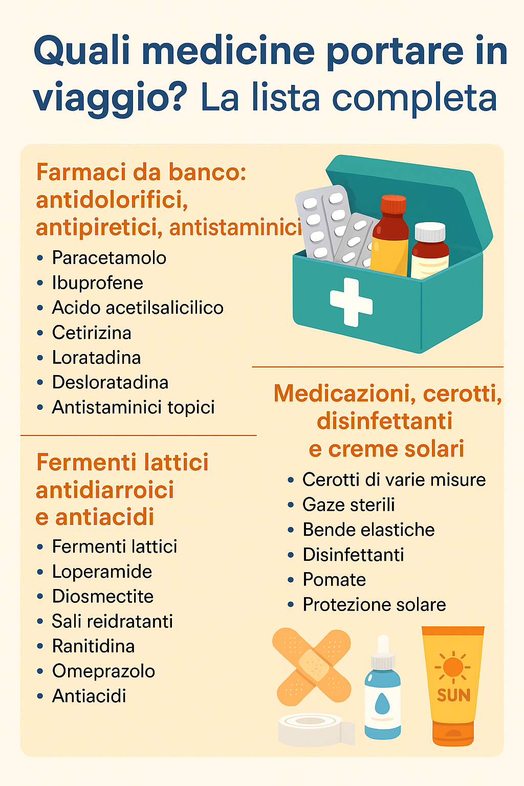 kit medicine da portare in viaggio