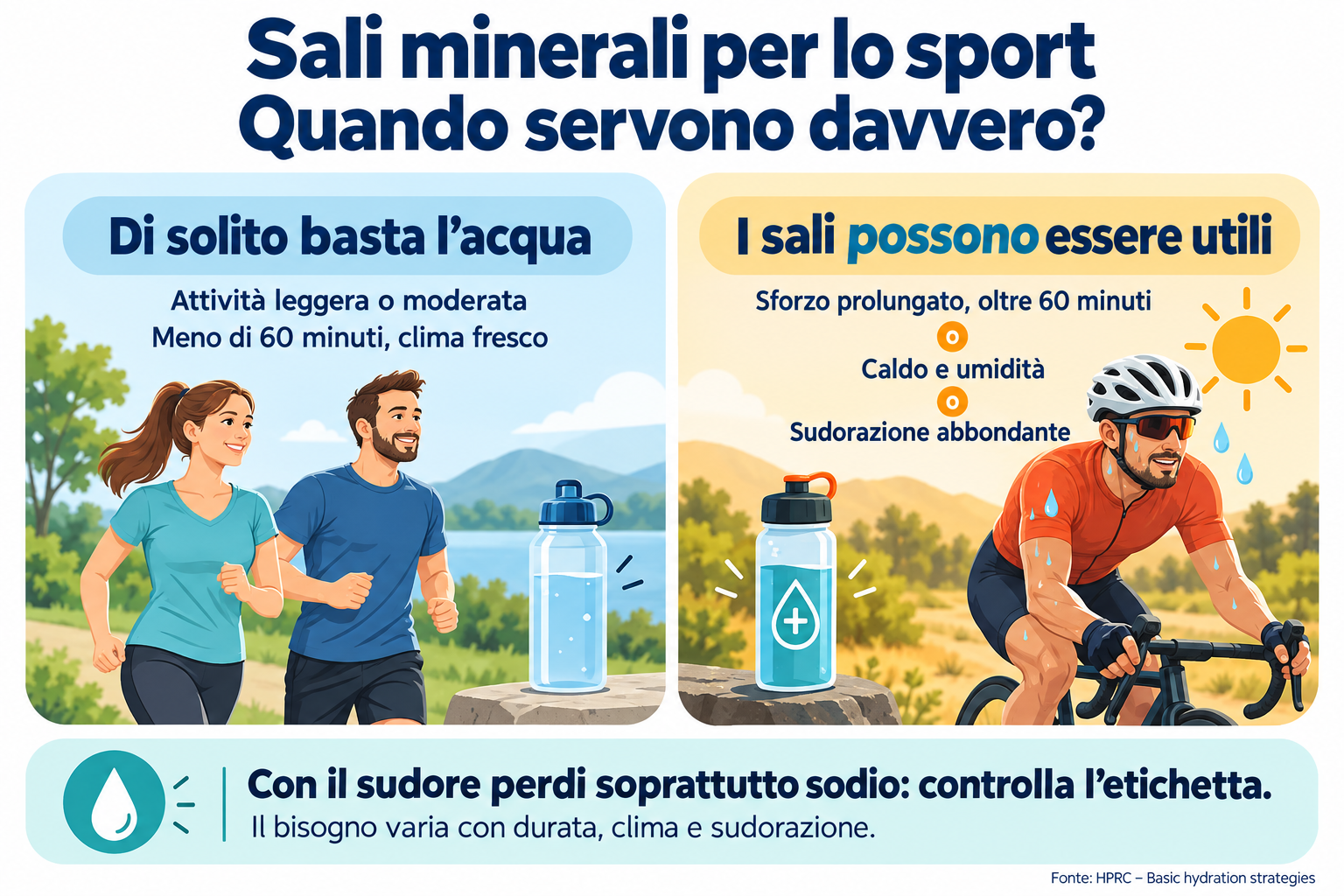 Sali minerali nello sport: quando basta l’acqua e quando può essere utile reintegrarli