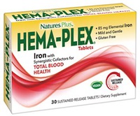 Nature's Plus Hema-Plex 30 Capsule - Integratore a Base di Ferro Organico