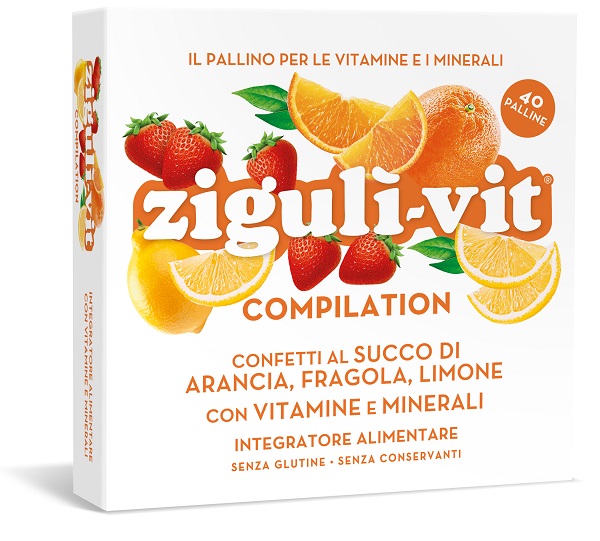 Ziguli' Vit Compilation 40 Confetti - Integratore Alimentare Multivitaminico e Minerali