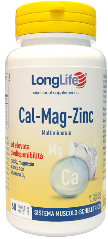 Longlife Cal Mag Zinc 60 Compresse - Integratore Ossa