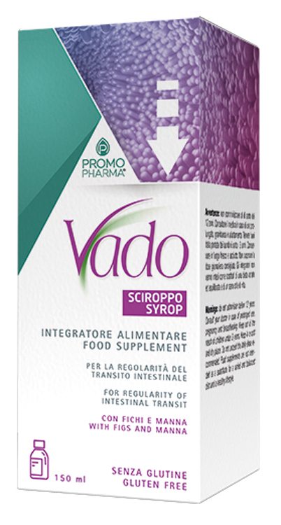Vado Sciroppo Fichi e Manna - Integratore Alimentare - Con manna e fichi secchi - agevola il transito intestinale - 150 ml