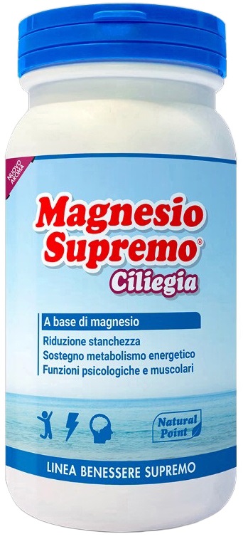 Natural Point Magnesio Supremo Gusto Ciliegia Polvere 150 grammi - Integratore Alimentare