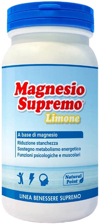 Natural Point Magnesio Supremo Gusto Limone Polvere 150 grammi - Integratore Alimentare